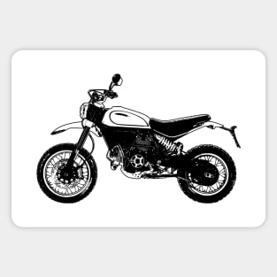 Scrambler Bike Side View Sketch Art Magnet